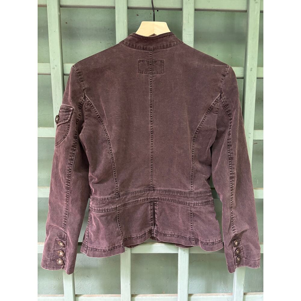 Indigo Palms by Tommy Bahama Gray Wash Denim Y2K Utility Whimsigoth Jacket Sz-M - Picture 4 of 8